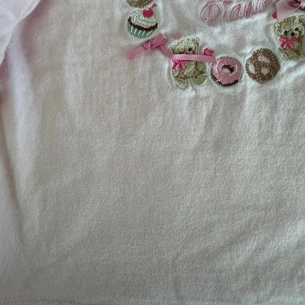 Mezzo Piano Long Sleeve Bear Embroidered Top | Size 90 (2T)